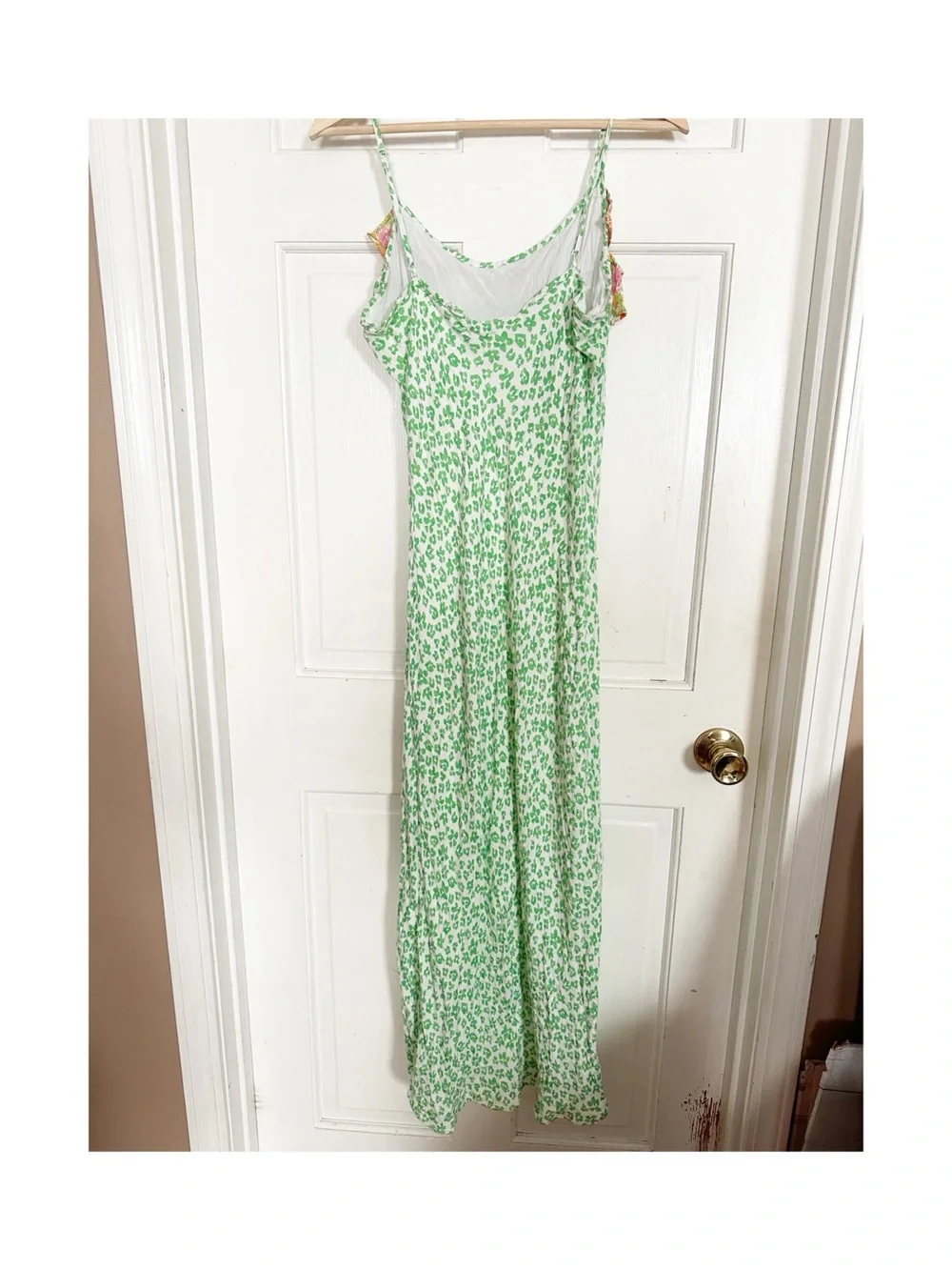 RIXO for Target Lime Green Floral Slip Dress with Yellow Ruffle Sz S